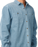 The Rip Curl Mens Premium Surf Cord Shirt in Citadel Blue
