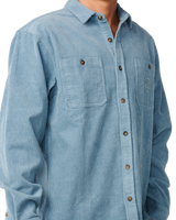 The Rip Curl Mens Premium Surf Cord Shirt in Citadel Blue