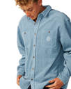 The Rip Curl Mens Premium Surf Cord Shirt in Citadel Blue