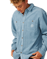 The Rip Curl Mens Premium Surf Cord Shirt in Citadel Blue