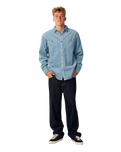 The Rip Curl Mens Premium Surf Cord Shirt in Citadel Blue