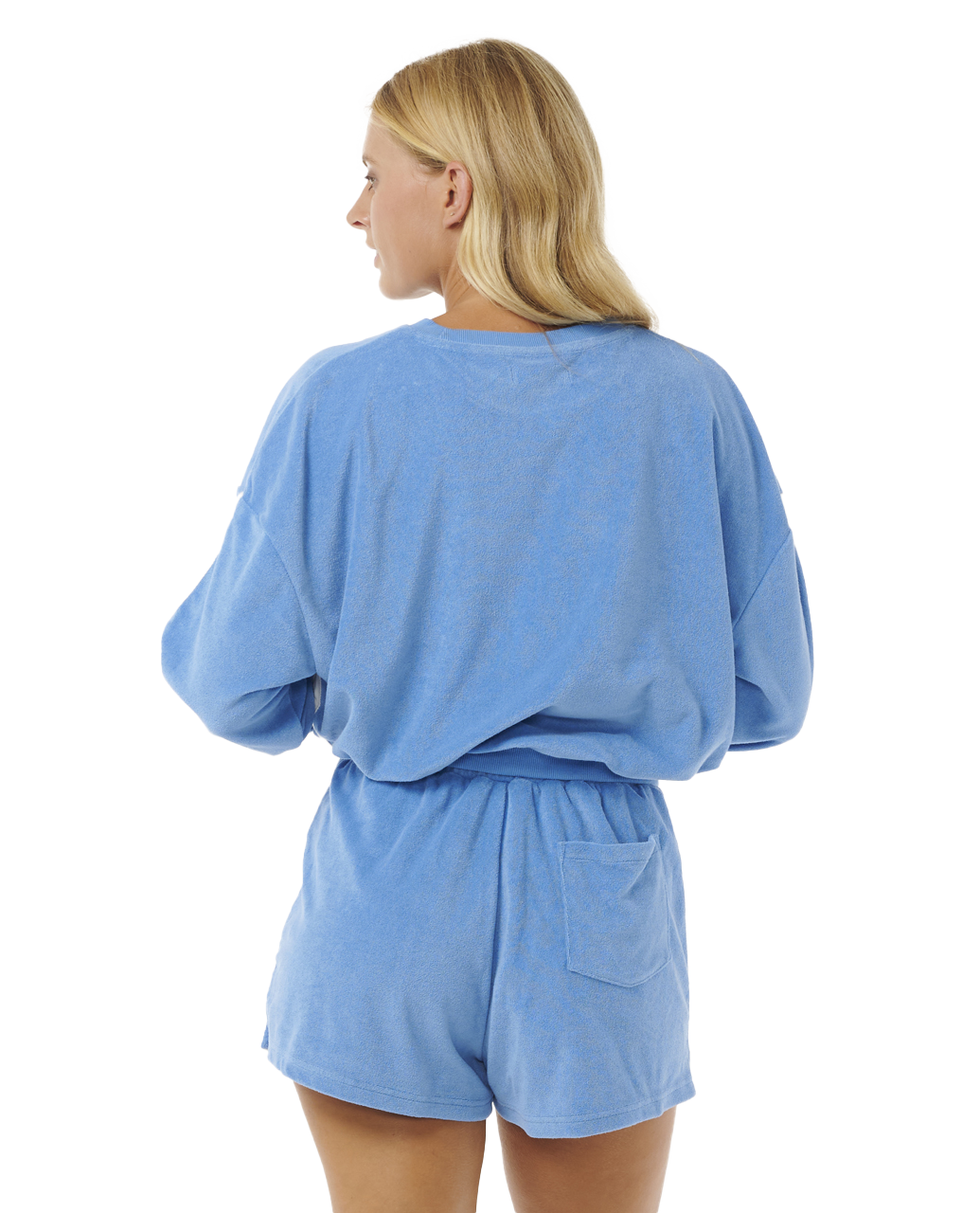 The Rip Curl Womens High Tide Terry Sweatshirt in Bright Blue