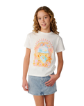 Girls Costa Del Sol Band T-Shirt in Bone