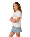Girls Costa Del Sol Band T-Shirt in Bone