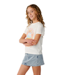 Girls Costa Del Sol Band T-Shirt in Bone