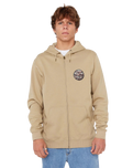Wettie Passage Icon Zip Hoodie in Khaki Sand