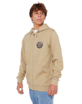 Wettie Passage Icon Zip Hoodie in Khaki Sand