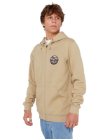 Wettie Passage Icon Zip Hoodie in Khaki Sand