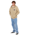 Wettie Passage Icon Zip Hoodie in Khaki Sand