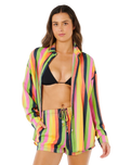 Neon Stripe Relaxed Shirt in Multi