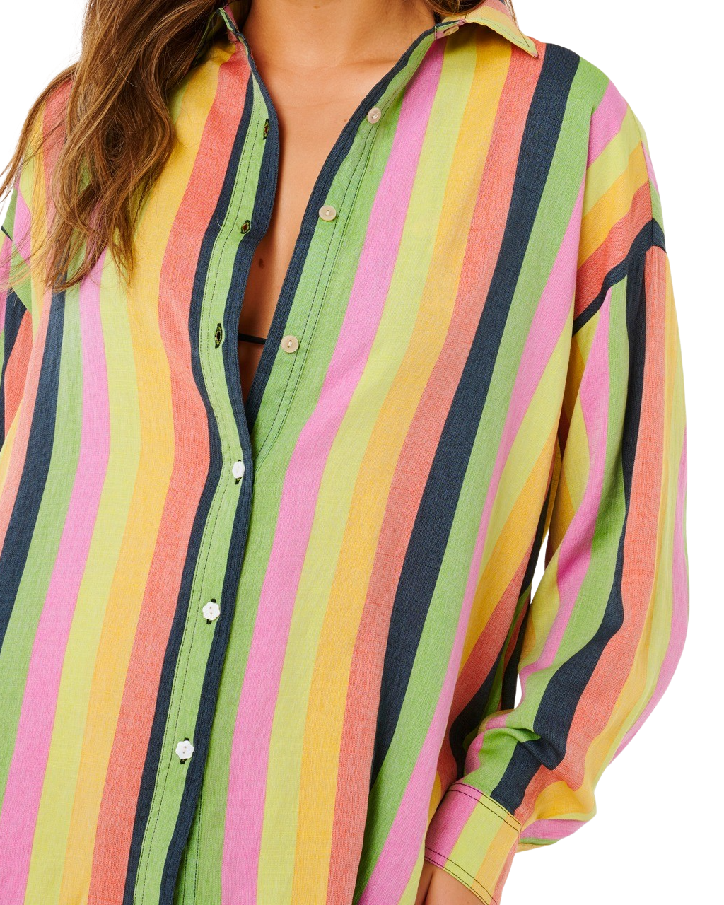 Neon Stripe Relaxed Shirt in Multi