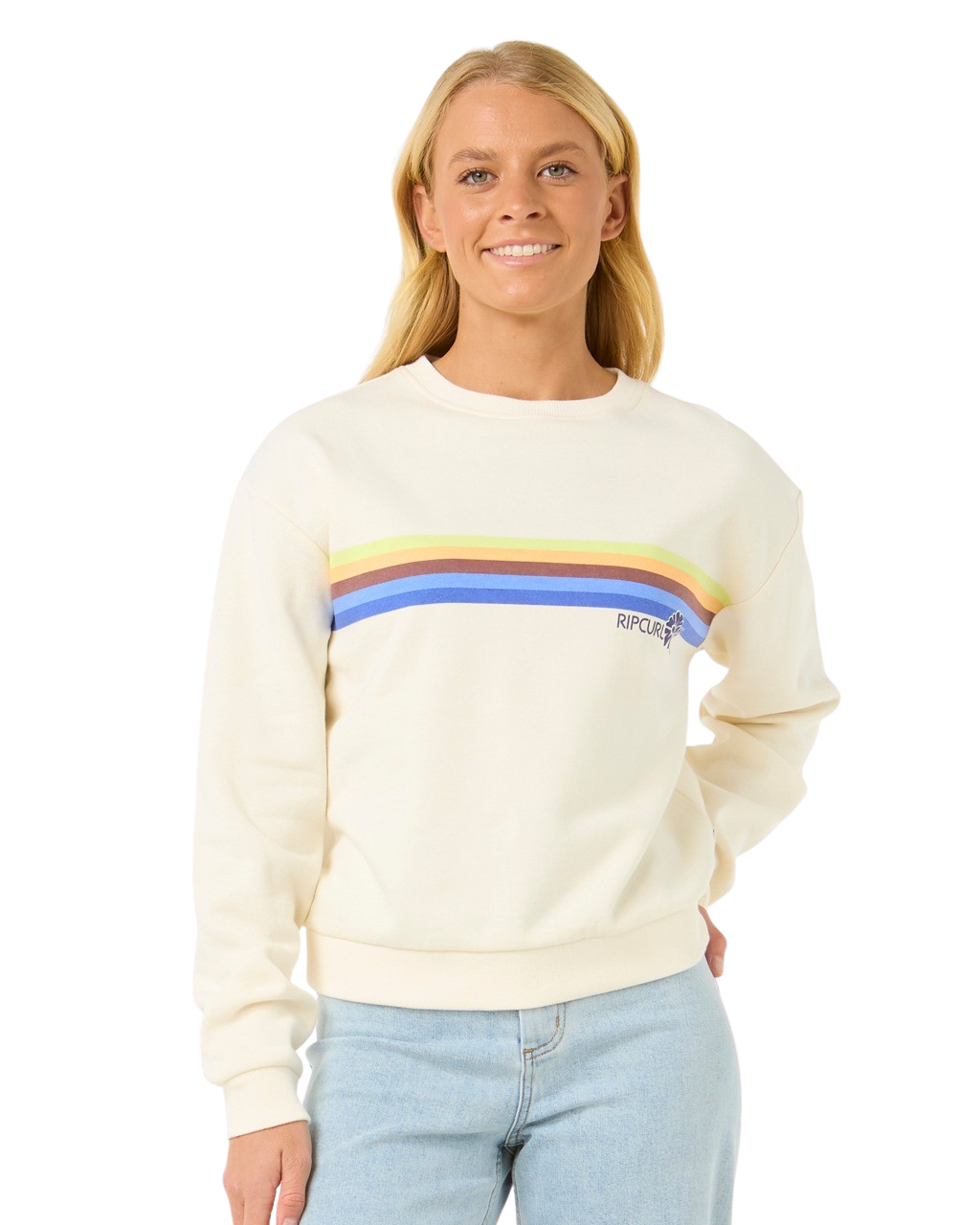 The Rip Curl Womens Surfarama Relaxed Sweatshirt in Bone