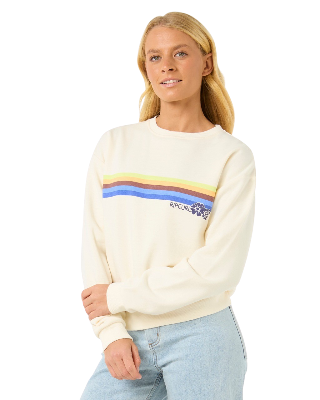 The Rip Curl Womens Surfarama Relaxed Sweatshirt in Bone