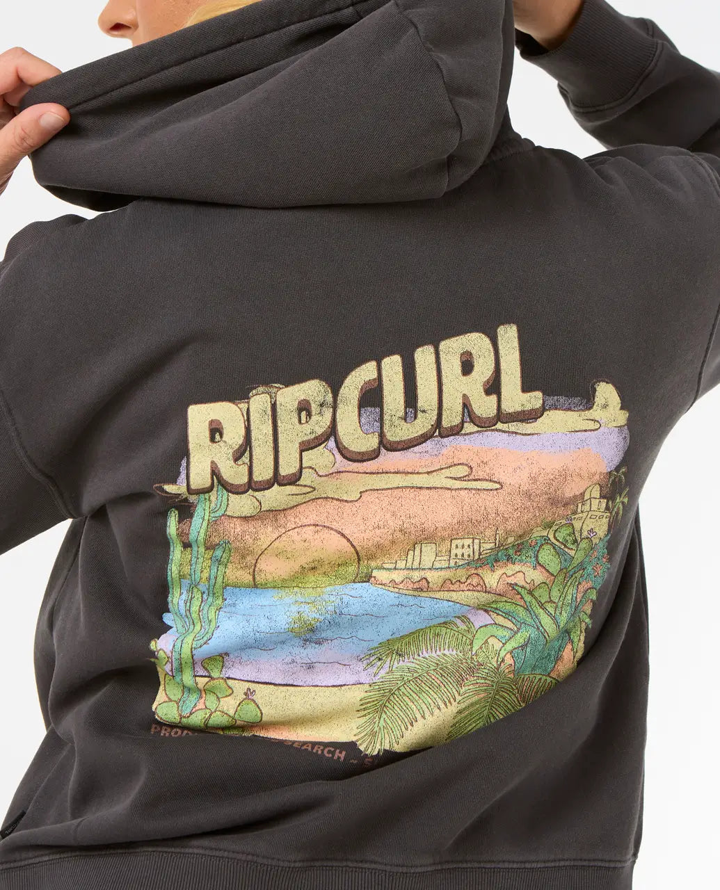 The Rip Curl La Paloma Relaxed Zip Thru Hoodie in Black | Anns Cottage ...