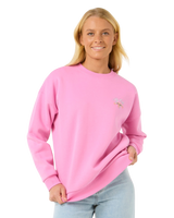 The Rip Curl Womens Hibiscus Diamond Heritage Sweatshirt in Pink