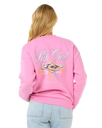 The Rip Curl Womens Hibiscus Diamond Heritage Sweatshirt in Pink