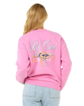 The Rip Curl Womens Hibiscus Diamond Heritage Sweatshirt in Pink