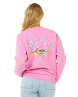 The Rip Curl Womens Hibiscus Diamond Heritage Sweatshirt in Pink