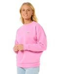 The Rip Curl Womens Hibiscus Diamond Heritage Sweatshirt in Pink