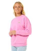 The Rip Curl Womens Hibiscus Diamond Heritage Sweatshirt in Pink