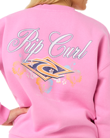 The Rip Curl Womens Hibiscus Diamond Heritage Sweatshirt in Pink