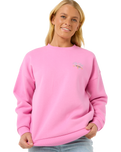 The Rip Curl Womens Hibiscus Diamond Heritage Sweatshirt in Pink