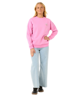 The Rip Curl Womens Hibiscus Diamond Heritage Sweatshirt in Pink