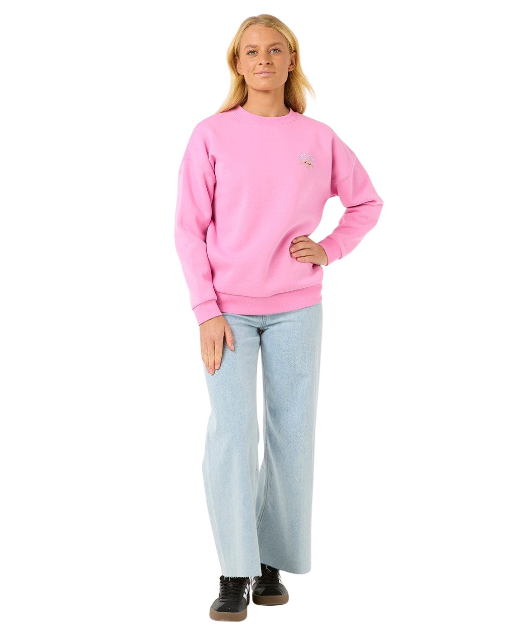 The Rip Curl Womens Hibiscus Diamond Heritage Sweatshirt in Pink