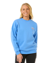The Rip Curl Womens Hibiscus Diamond Heritage Sweatshirt in Blue