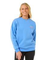 The Rip Curl Womens Hibiscus Diamond Heritage Sweatshirt in Blue
