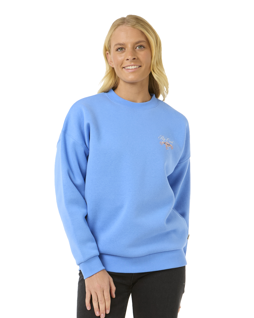 The Rip Curl Womens Hibiscus Diamond Heritage Sweatshirt in Blue