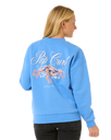 The Rip Curl Womens Hibiscus Diamond Heritage Sweatshirt in Blue