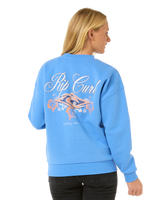 The Rip Curl Womens Hibiscus Diamond Heritage Sweatshirt in Blue