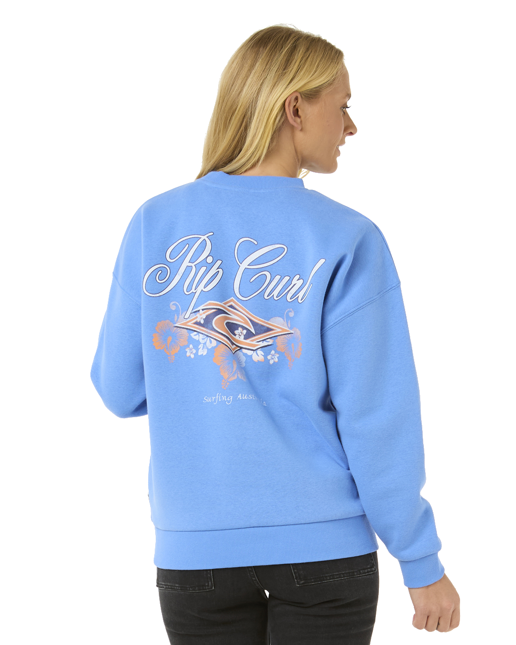 The Rip Curl Womens Hibiscus Diamond Heritage Sweatshirt in Blue