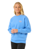 The Rip Curl Womens Hibiscus Diamond Heritage Sweatshirt in Blue