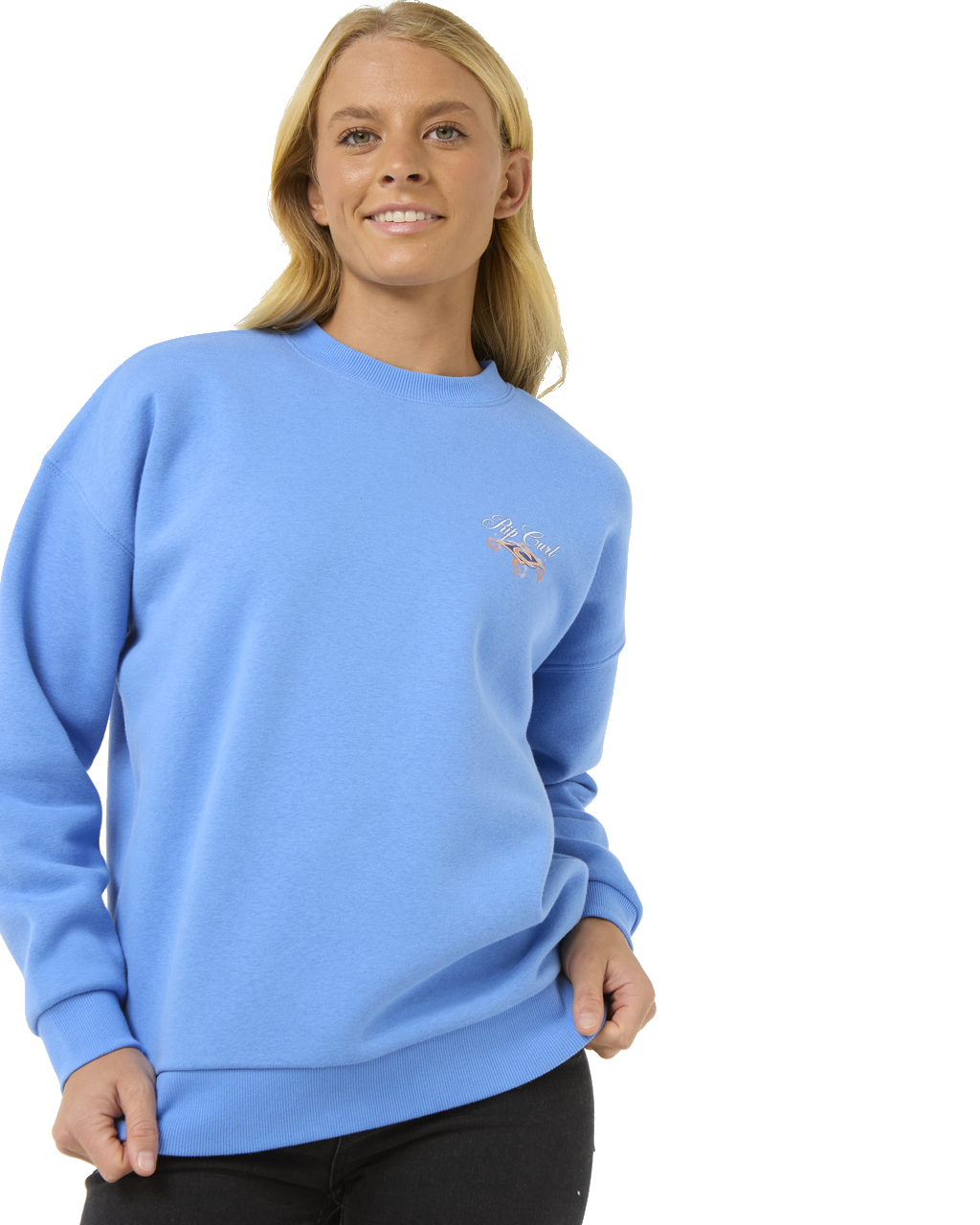 The Rip Curl Womens Hibiscus Diamond Heritage Sweatshirt in Blue