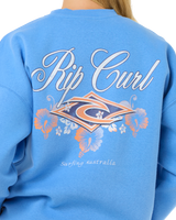 The Rip Curl Womens Hibiscus Diamond Heritage Sweatshirt in Blue