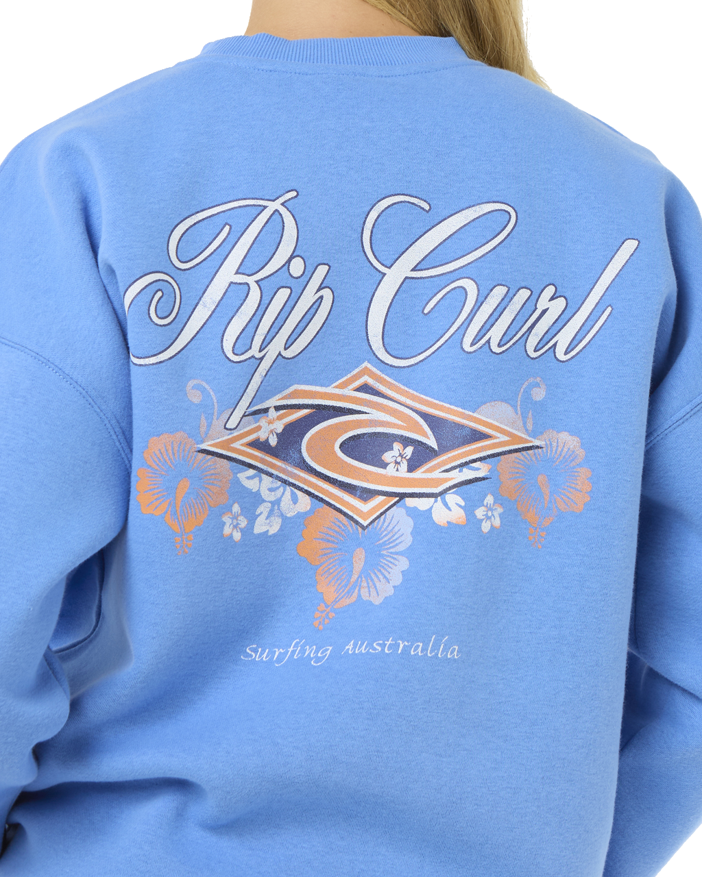 The Rip Curl Womens Hibiscus Diamond Heritage Sweatshirt in Blue