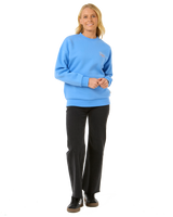 The Rip Curl Womens Hibiscus Diamond Heritage Sweatshirt in Blue