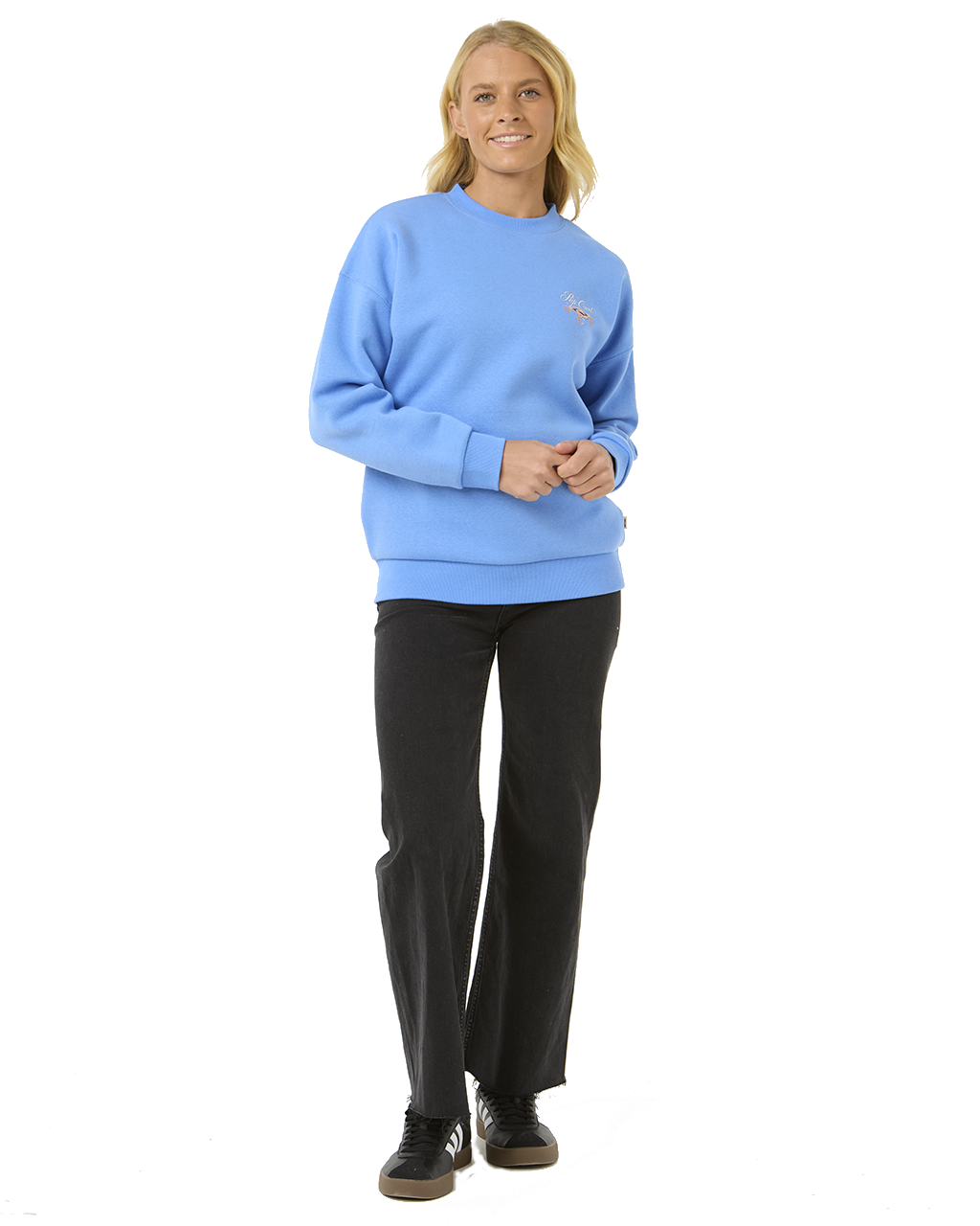The Rip Curl Womens Hibiscus Diamond Heritage Sweatshirt in Blue
