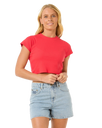 The Rip Curl Womens Classic Ribbed T-Shirt in Hibiscus Red