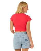The Rip Curl Womens Classic Ribbed T-Shirt in Hibiscus Red