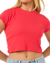 The Rip Curl Womens Classic Ribbed T-Shirt in Hibiscus Red