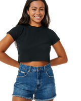 The Rip Curl Womens Classic Ribbed T-Shirt in Black