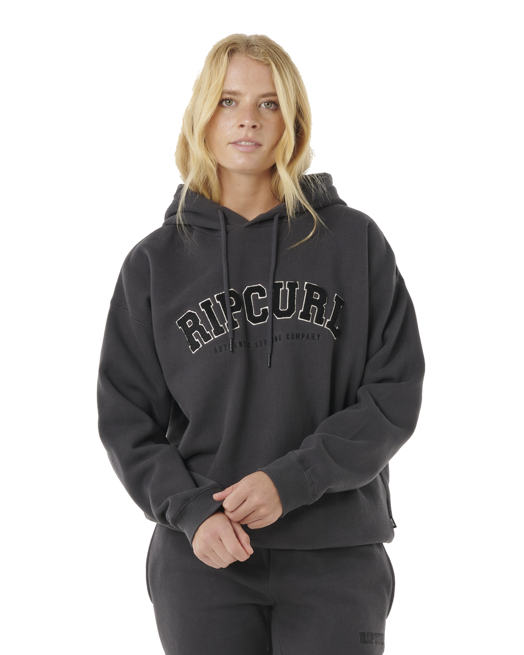 The Rip Curl Womens Varsity Hoodie in Washed Black