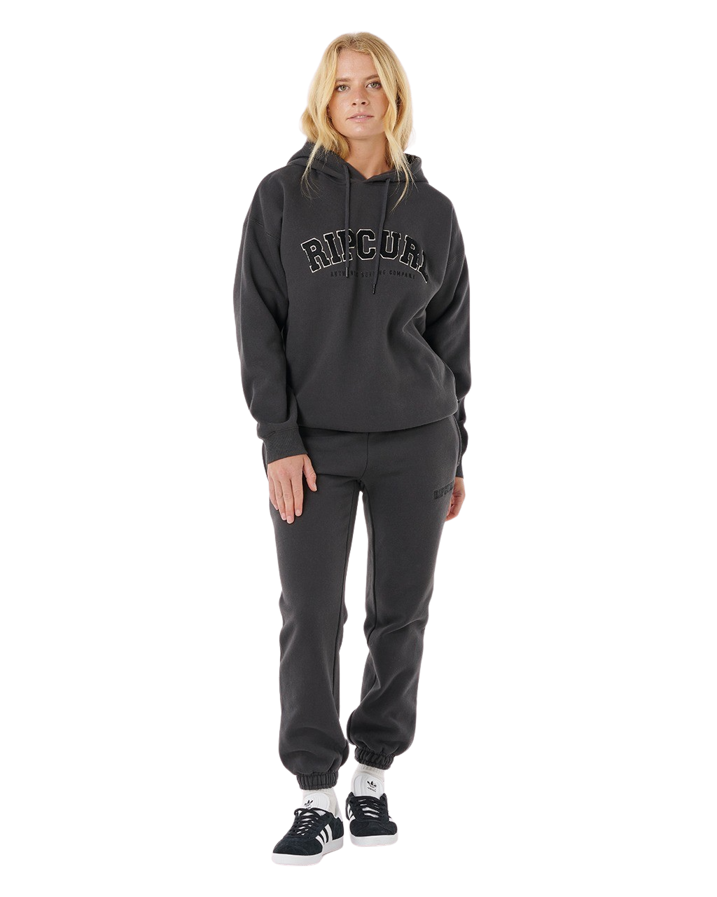 The Rip Curl Womens Varsity Hoodie in Washed Black