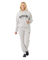 Varsity Hoodie in Grey Marle & Black