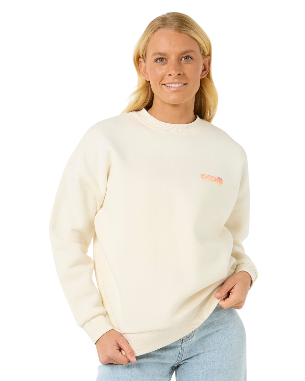 The Rip Curl Womens Ocean Tech Heritage Sweatshirt in Bone