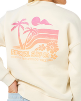The Rip Curl Womens Ocean Tech Heritage Sweatshirt in Bone