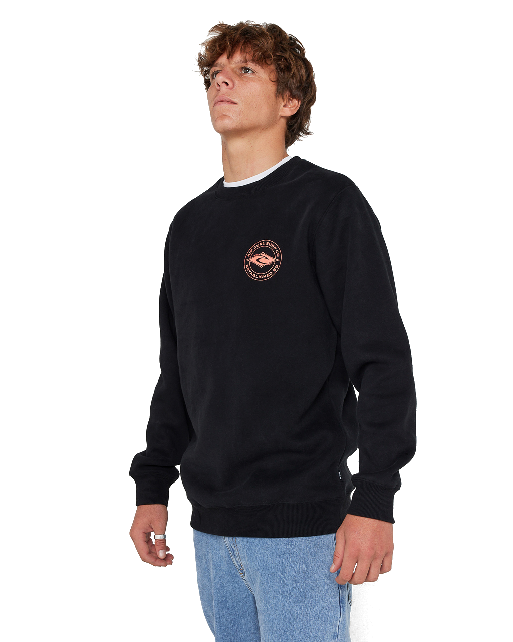 The Rip Curl Mens Staple Sweatshirt in Black